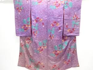 アンティーク　南天に菊模様着物